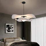 Flowing Curves White Fabric Pendant Light