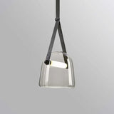 Gray Cup Glass Industrial Pendant Light