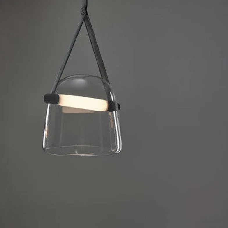 Gray Cup Glass Industrial Pendant Light