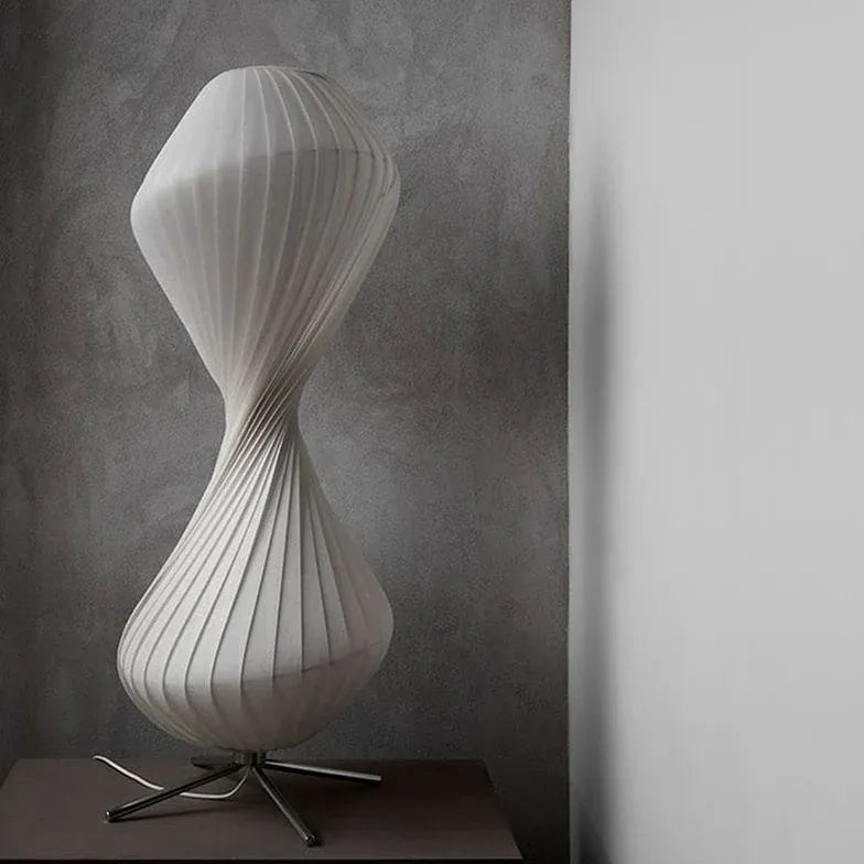 White Rotating Wavy Design Modern Floor Lamp