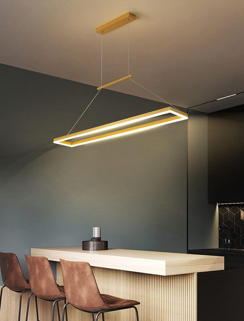 Line Rectangular Pendant Ceiling Lights for Dining Room