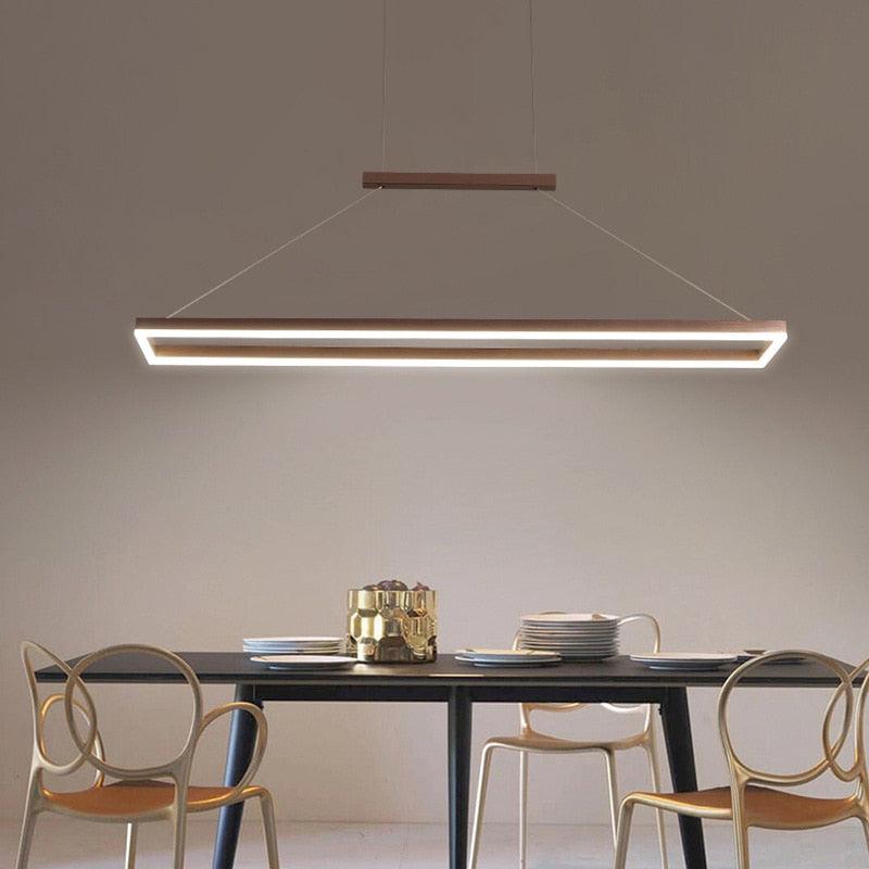 Line Rectangular Pendant Ceiling Lights for Dining Room