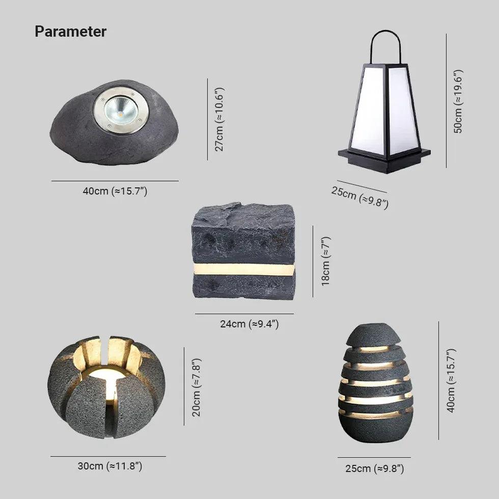 Japanese Fiberglass Column Lights for Stone Pillars
