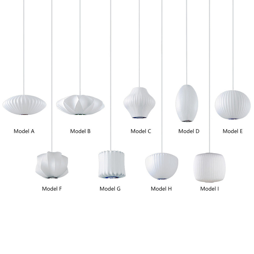 Modern White Bubble Fabric Pendant Light