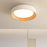 Eye-Caring Round Wooden Ceiling Light for Bedroom