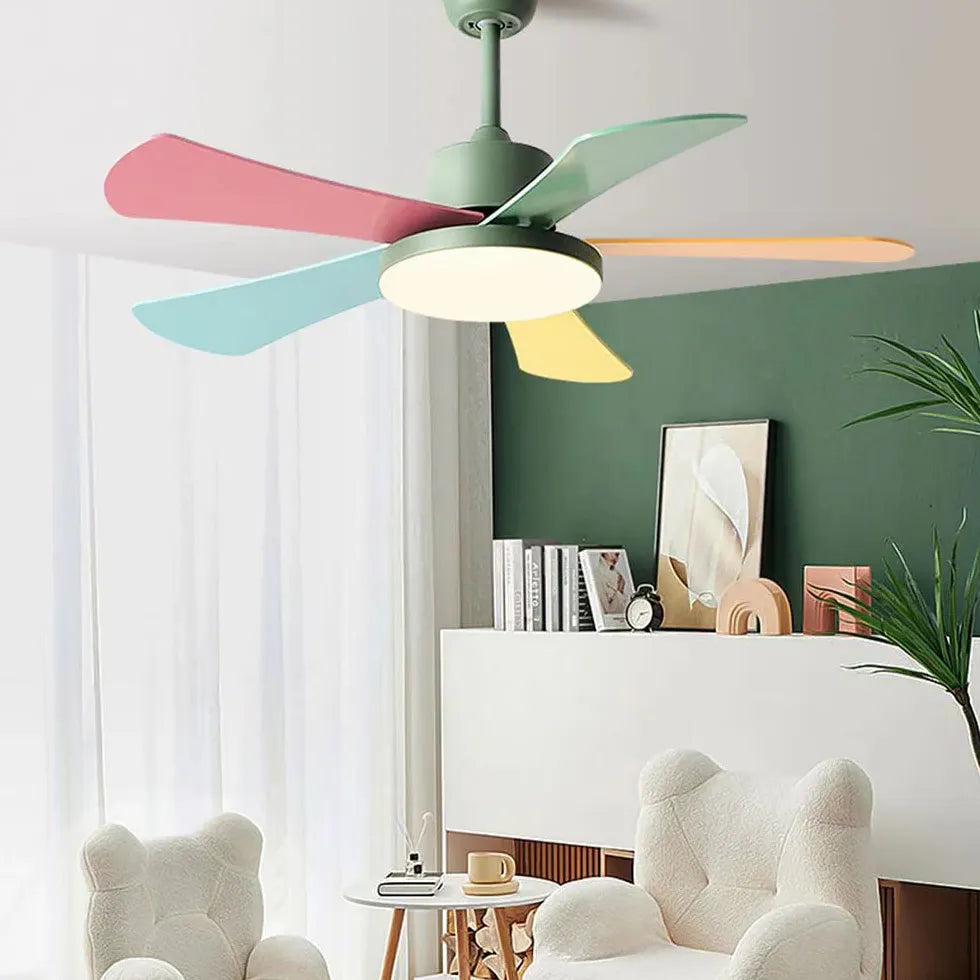 Colored Fan Blades Ceiling Fan with Light