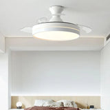 White Table Bedroom Ceiling Fan with Light