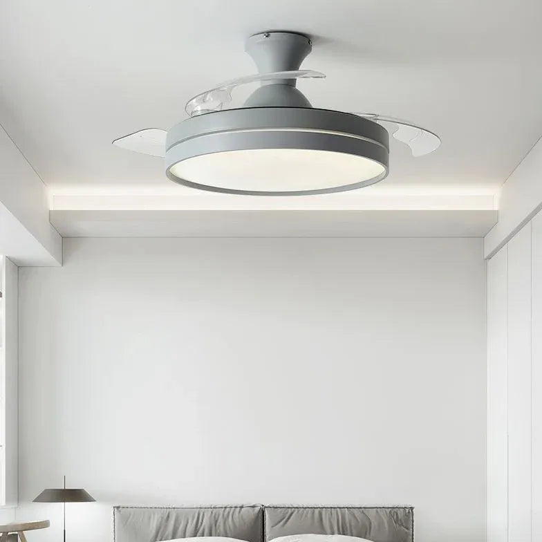 White Table Bedroom Ceiling Fan with Light