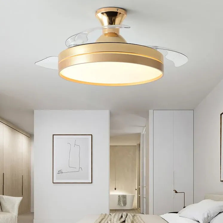 White Table Bedroom Ceiling Fan with Light