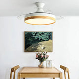 White Table Bedroom Ceiling Fan with Light