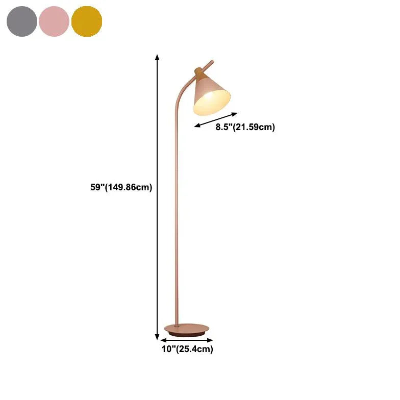 Curved Arm Two-Tone Minimalist Floor Lamp