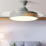 Gray Disc LED Ceiling Fan with Light