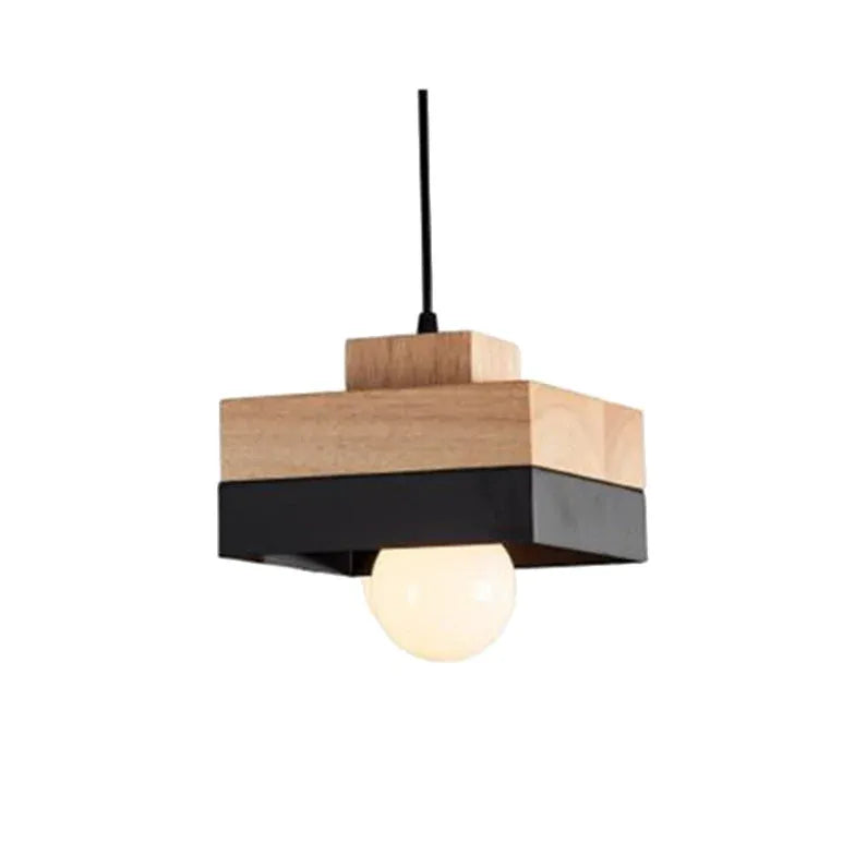 Geometric Wood Kitchen Pendant Light