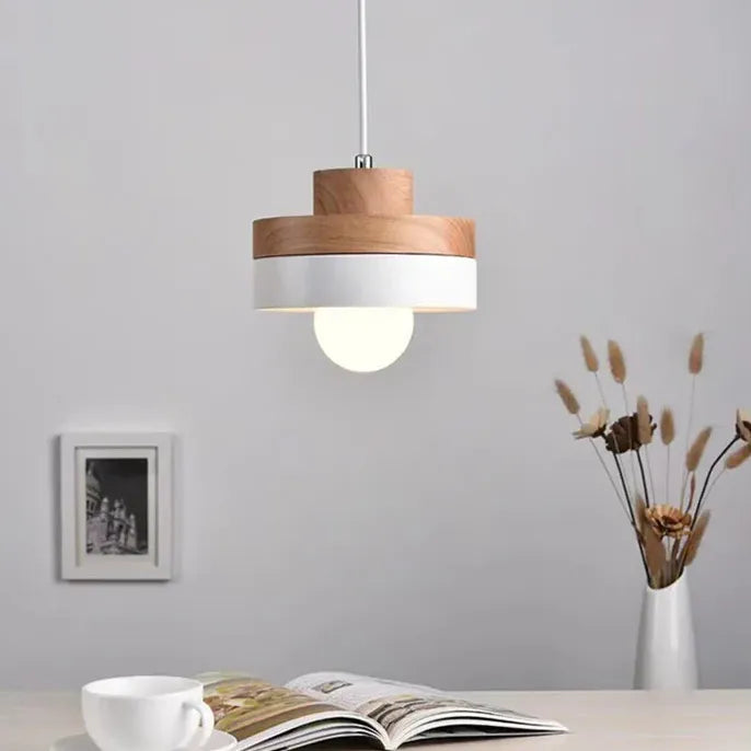 Geometric Wood Kitchen Pendant Light