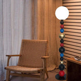 Vertical Spherical Red Metal Floor Lamp