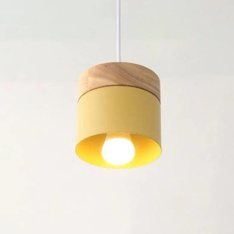 Colorful Cylinders Modern Wooden Pendant Light