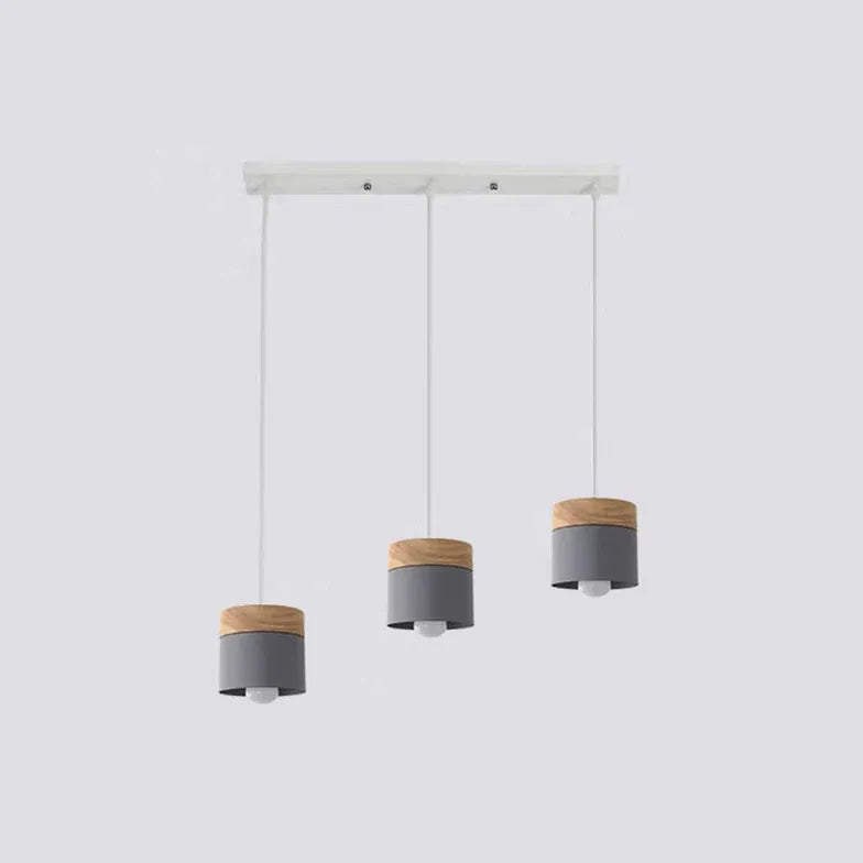 Colorful Cylinders Modern Wooden Pendant Light