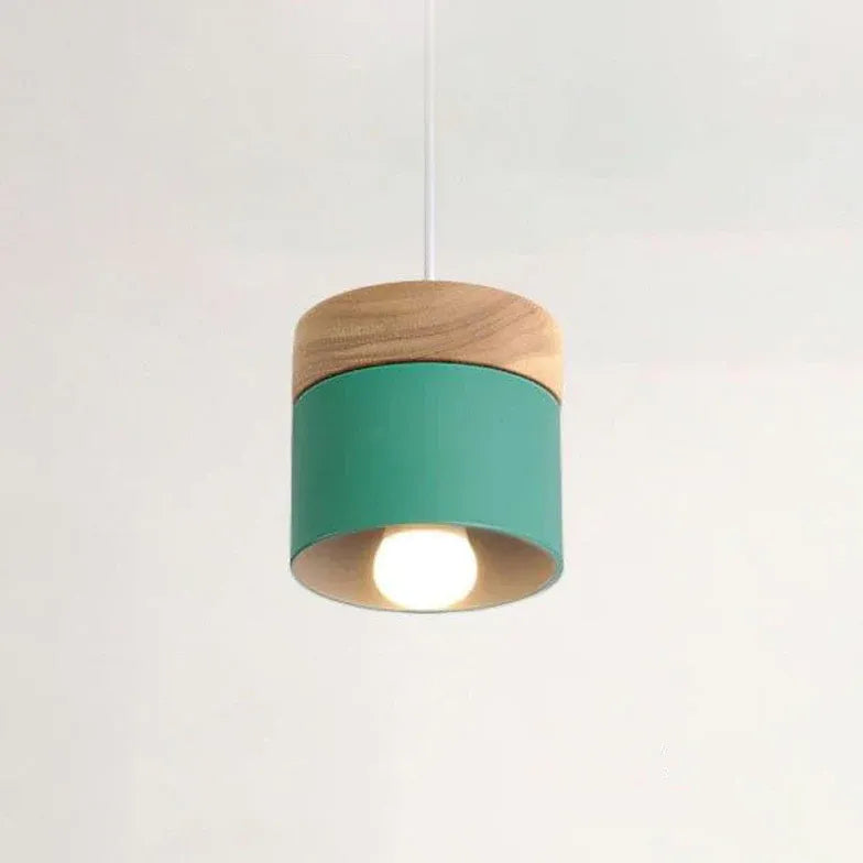 Colorful Cylinders Modern Wooden Pendant Light