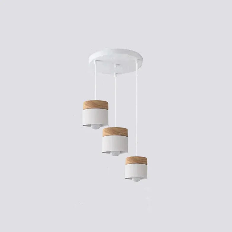 Colorful Cylinders Modern Wooden Pendant Light