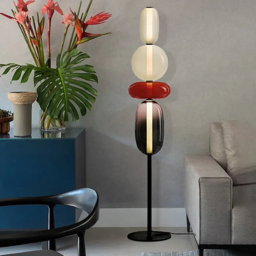 Multilayer Spherical Color Block Floor Lamp