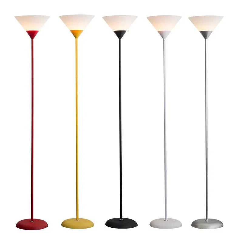 Inverted Cone-Shaped Black Slim Floor Lamp