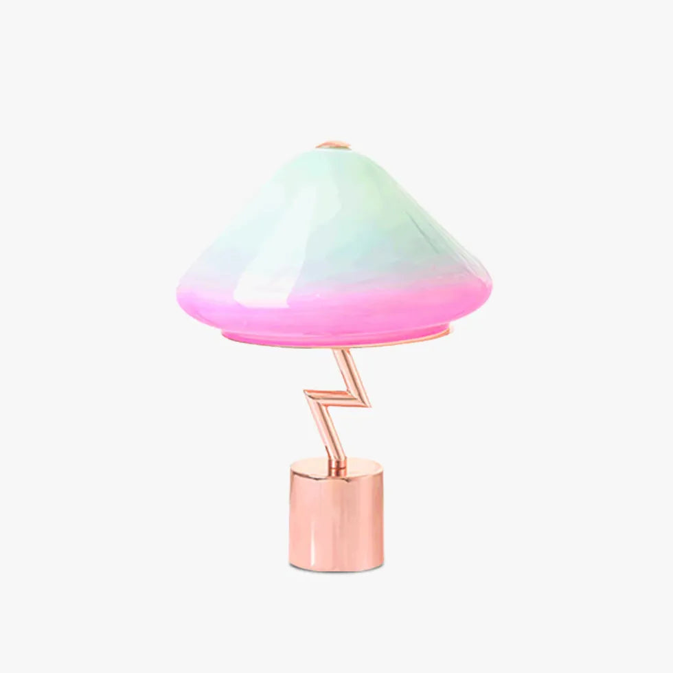 Blue-Pink Gradient Streamlined Vibrant Table Lamp