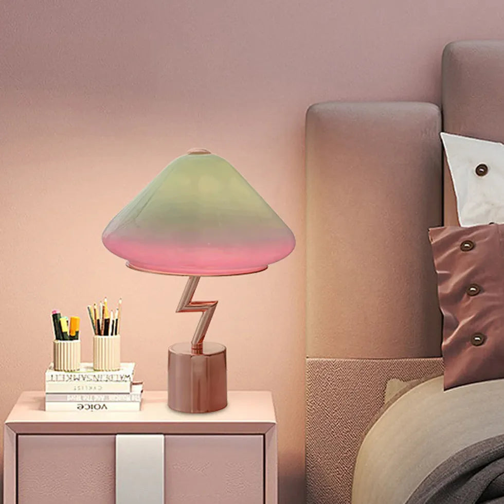 Blue-Pink Gradient Streamlined Vibrant Table Lamp