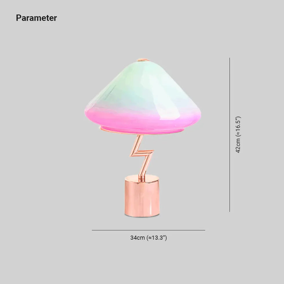 Blue-Pink Gradient Streamlined Vibrant Table Lamp