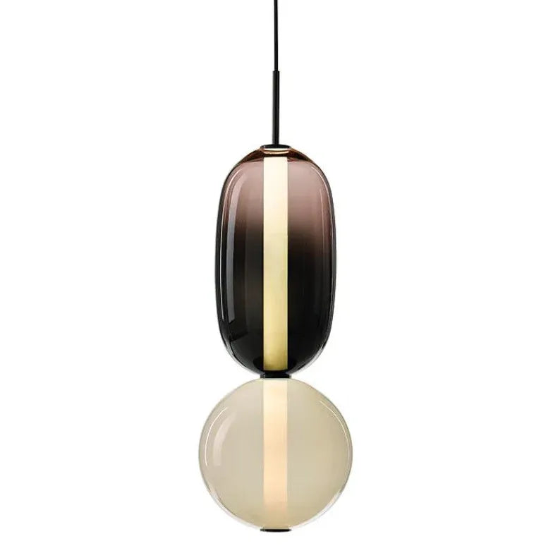 Double Layer Elliptical Ball Modern Pendant Light