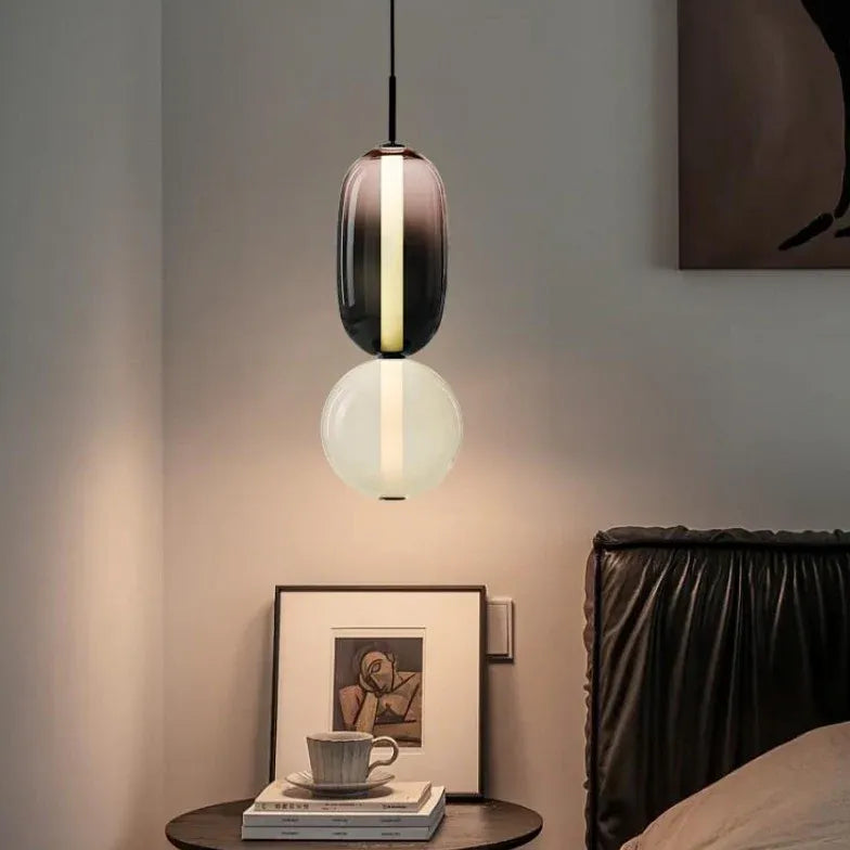 Double Layer Elliptical Ball Modern Pendant Light