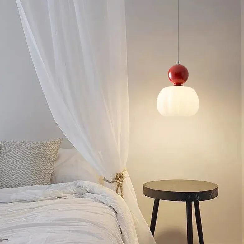 White Acrylic Floral Sphere Pendant Light