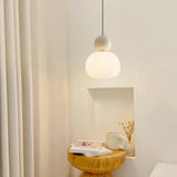 White Acrylic Floral Sphere Pendant Light