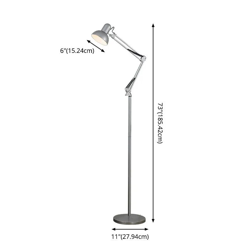 Adjustable Long-Arm Plug-In Reading Floor Lamp