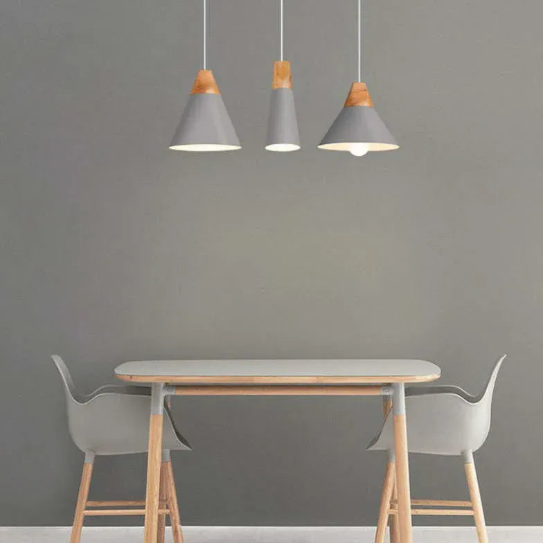 Morandi Multi-shaped Wood And Metal Pendant Light