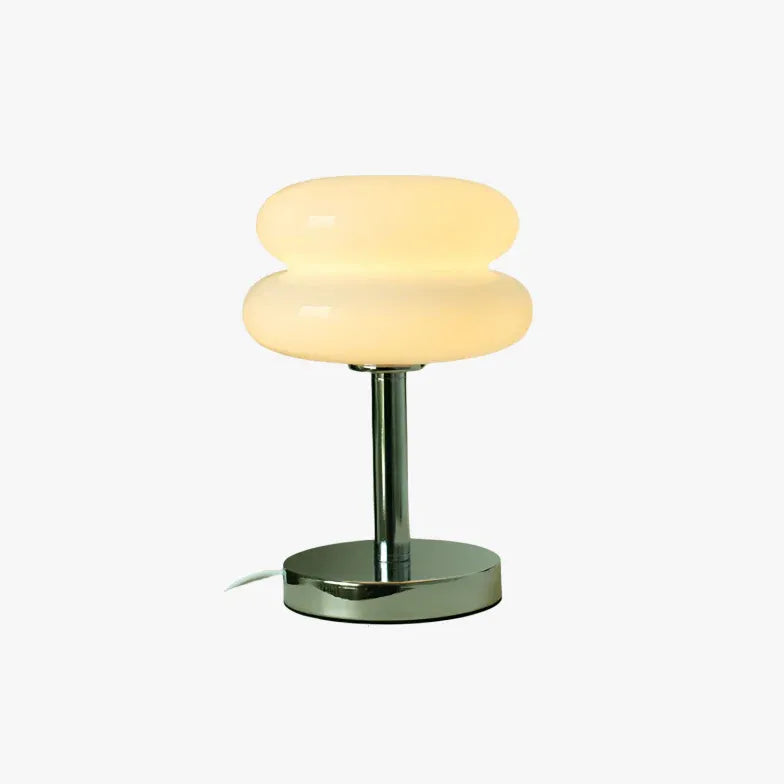 Two-Layer Round Table Lamp with Metal Base