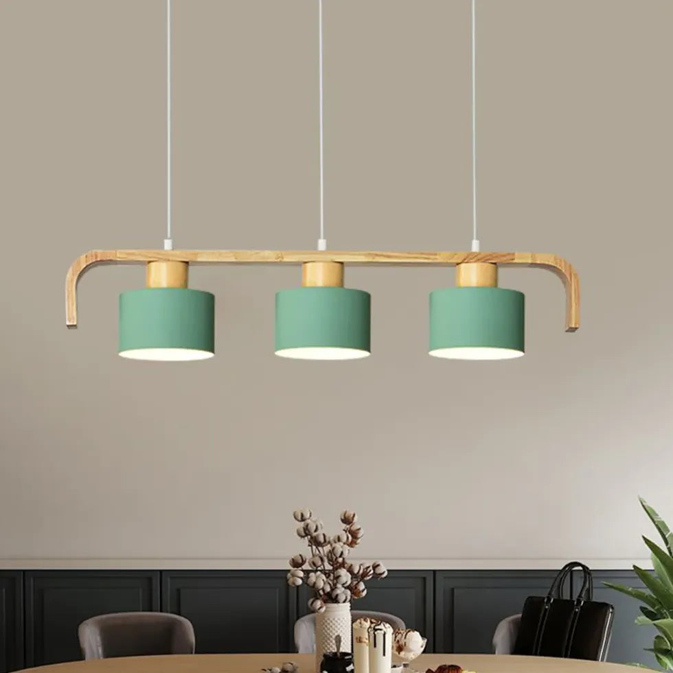 Segmented Layout Kitchen Wooden Pendant Light