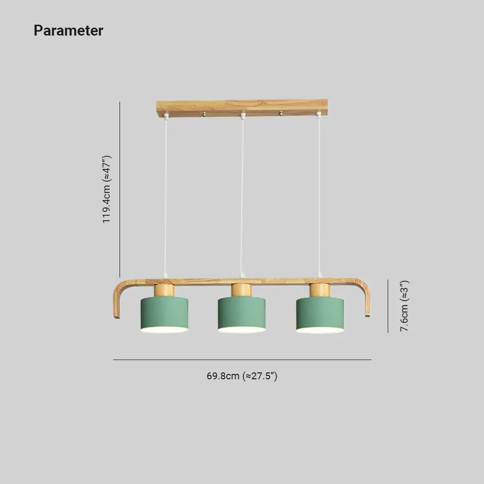 Segmented Layout Kitchen Wooden Pendant Light