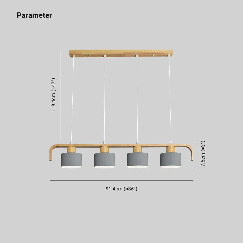 Segmented Layout Kitchen Wooden Pendant Light