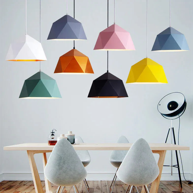 Polyhedron White Morandi Light Single Pendant