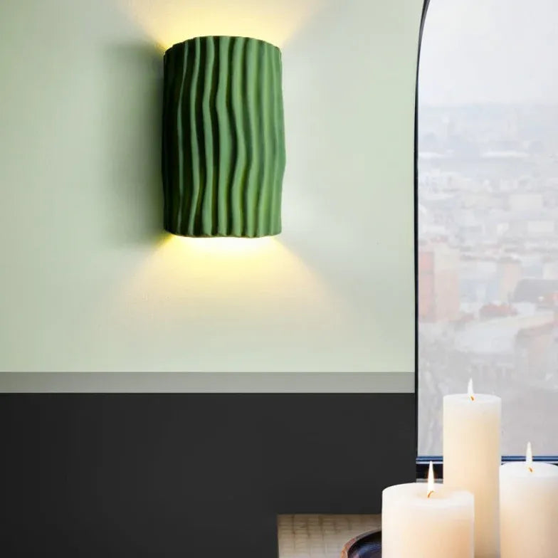 green wall light led modern