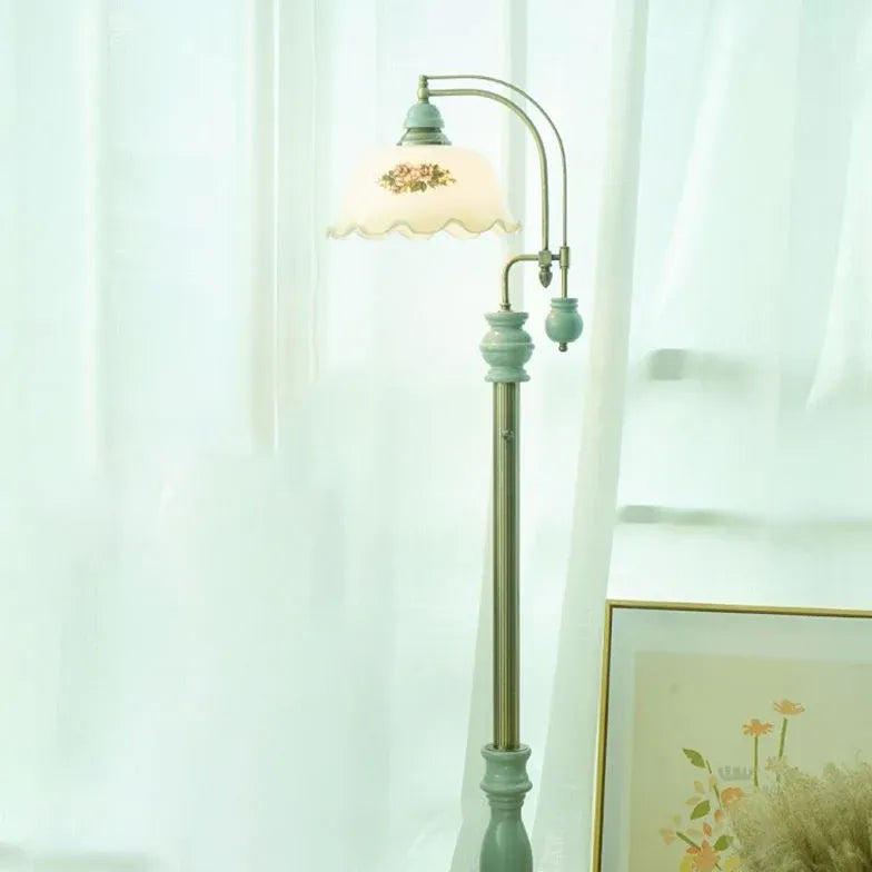 Metal Flower French Retro Floor Lamp