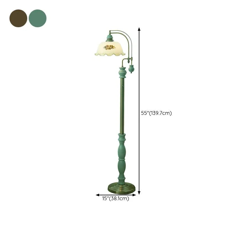 Metal Flower French Retro Floor Lamp