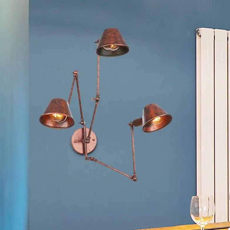 Multi Arm Adjustable Industrial Wall Lights