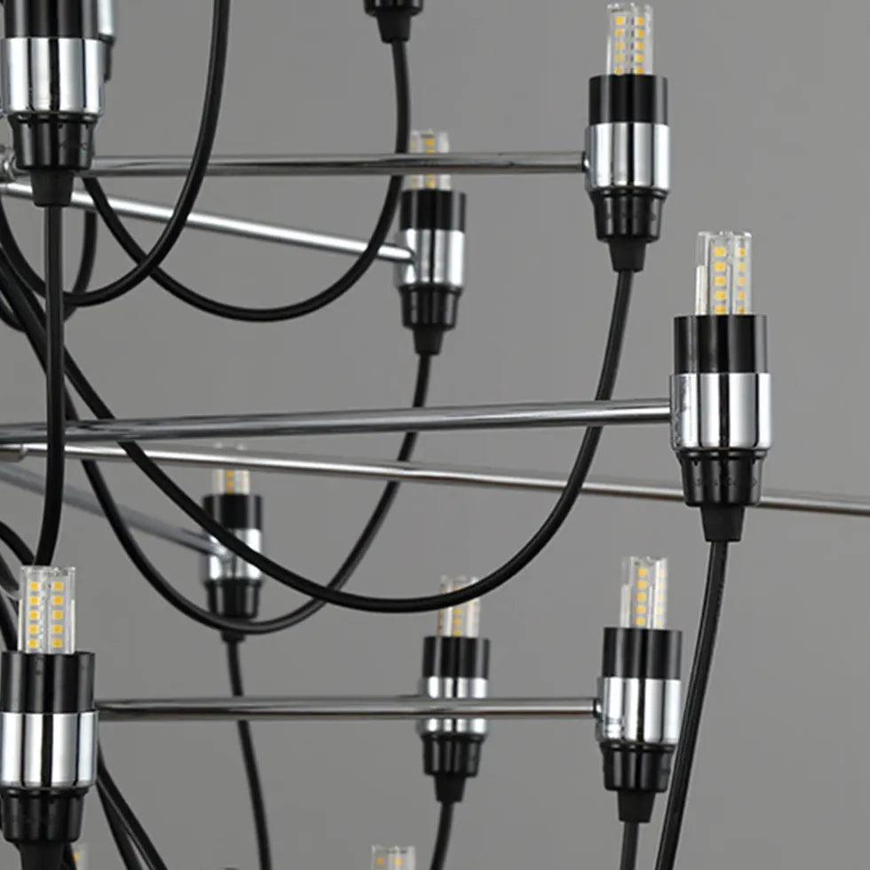 Multi-Arm Design Candelabra Black Industrial Chandelier - Clowas
