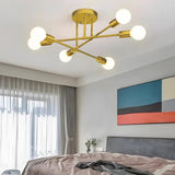 Multi-Arm Structure Gold Modern Ceiling Light - Clowas