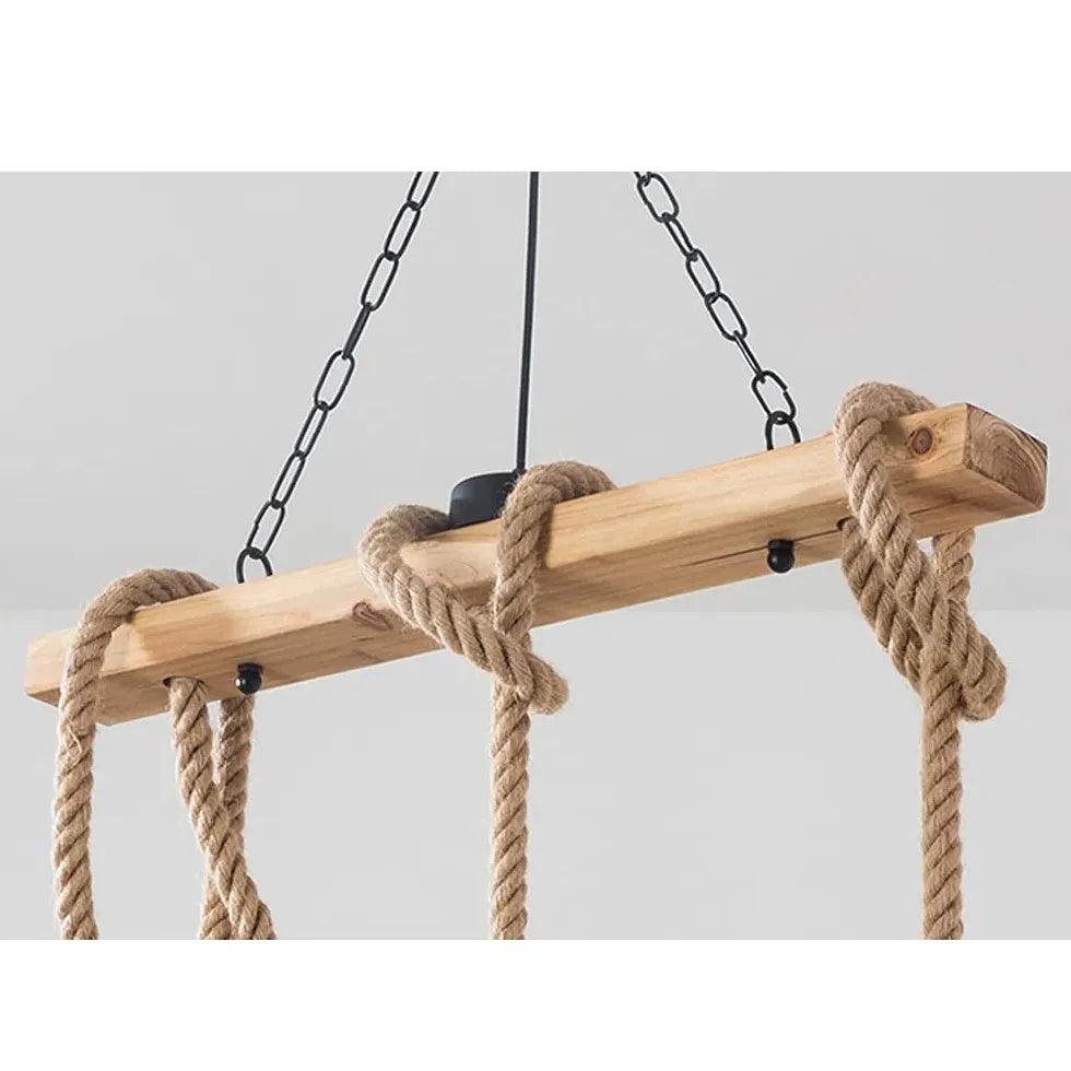 Industrial Multi Pendant Lighting with Wooden Accents