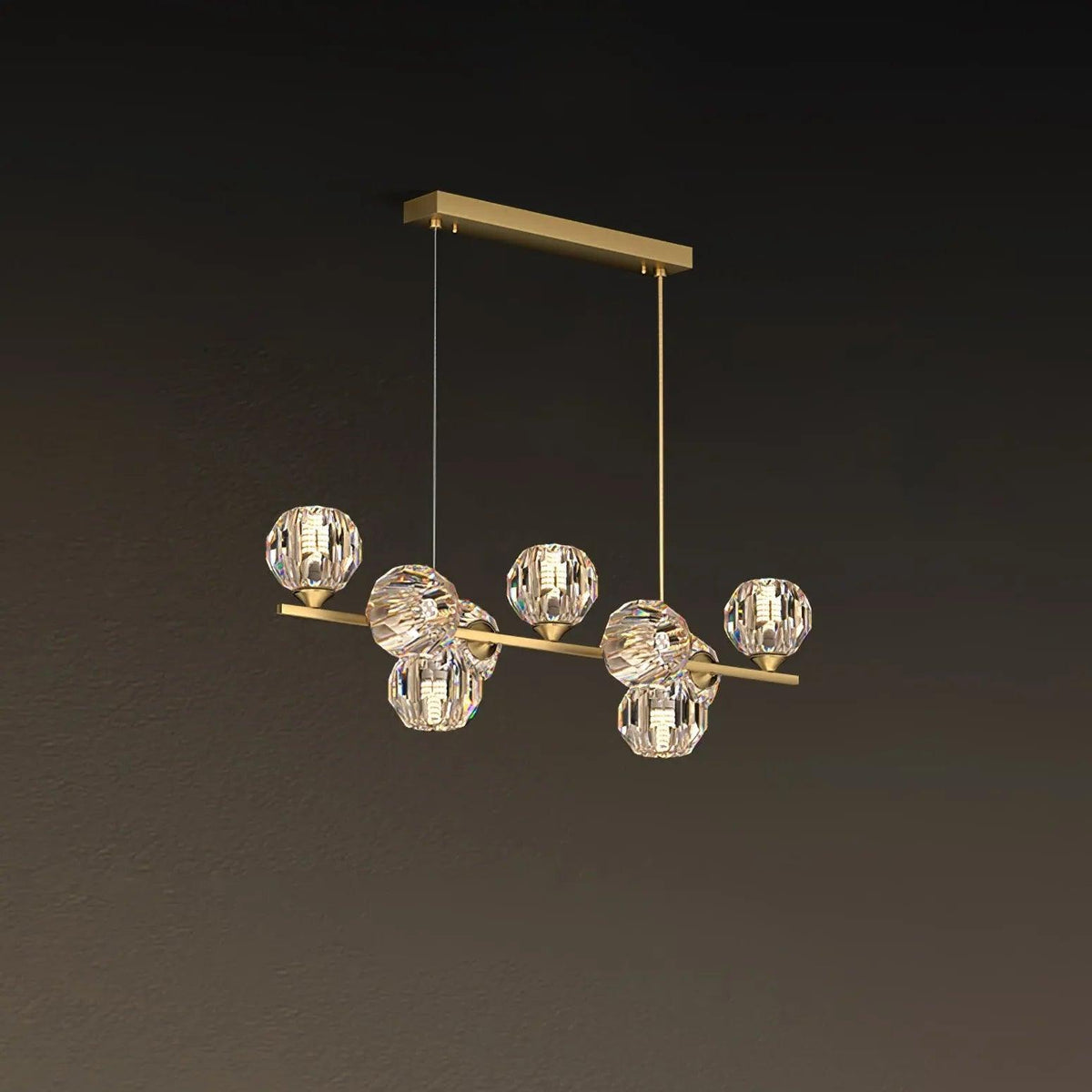 Luxury Brass Glass Pendant Lights for Kitchen