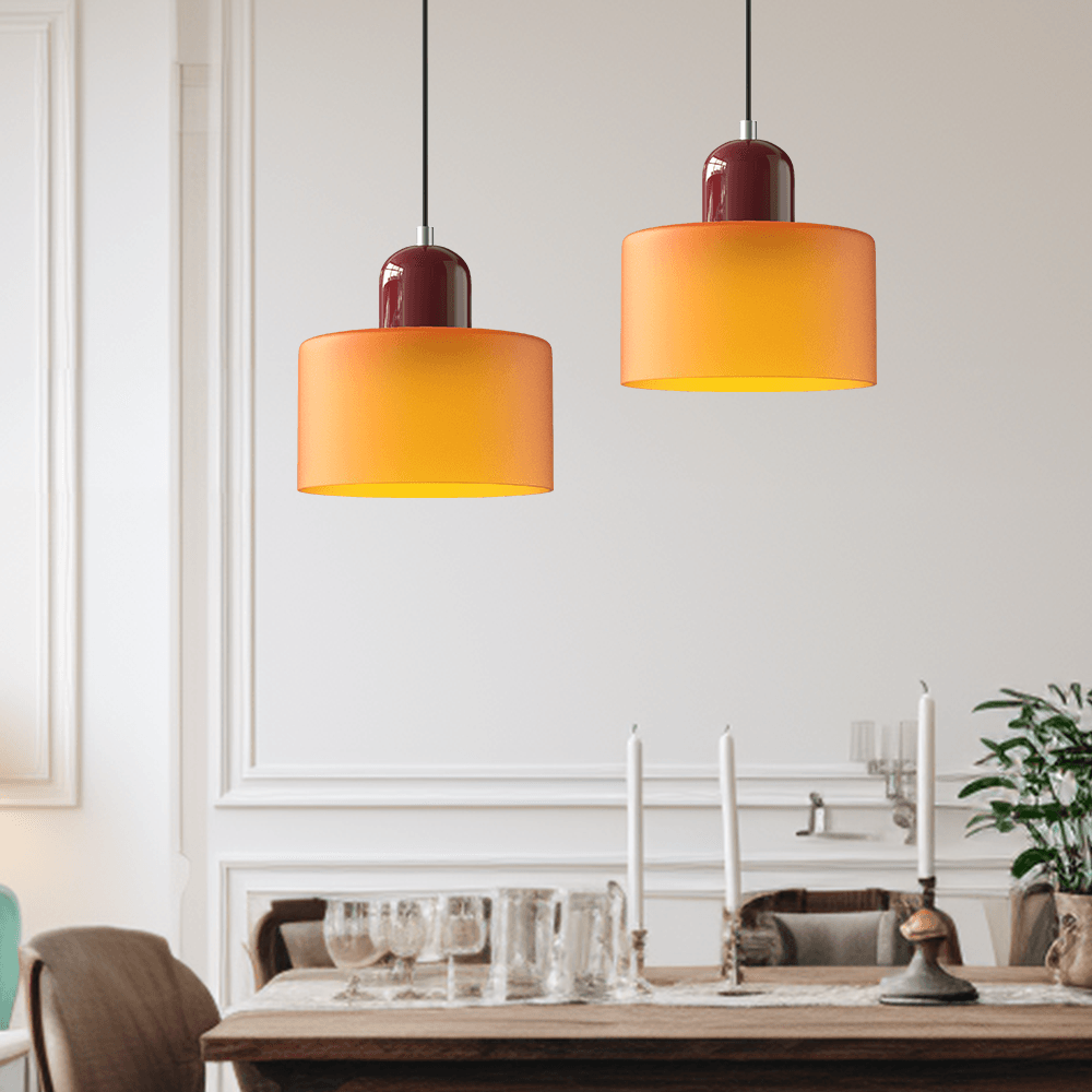Cream Style Round Glass Light Fitting Pendant