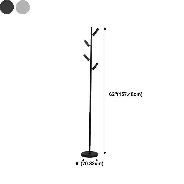 Multi-Head Black Slim Floor Lamp - Clowas