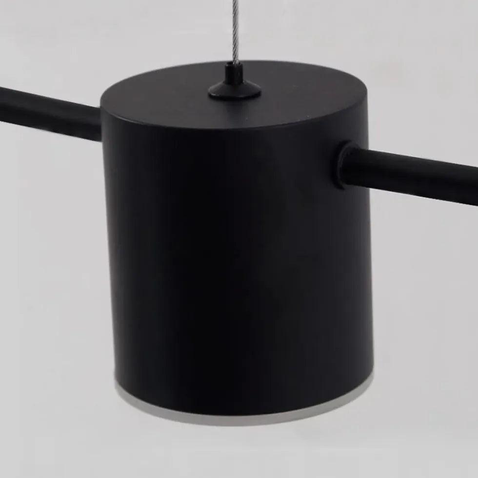 Modern Black Linear Pendant Light For Dining Table